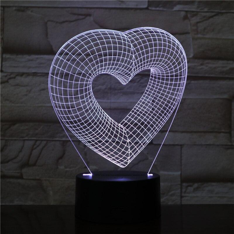 Lampe 3D Cœur Abstract